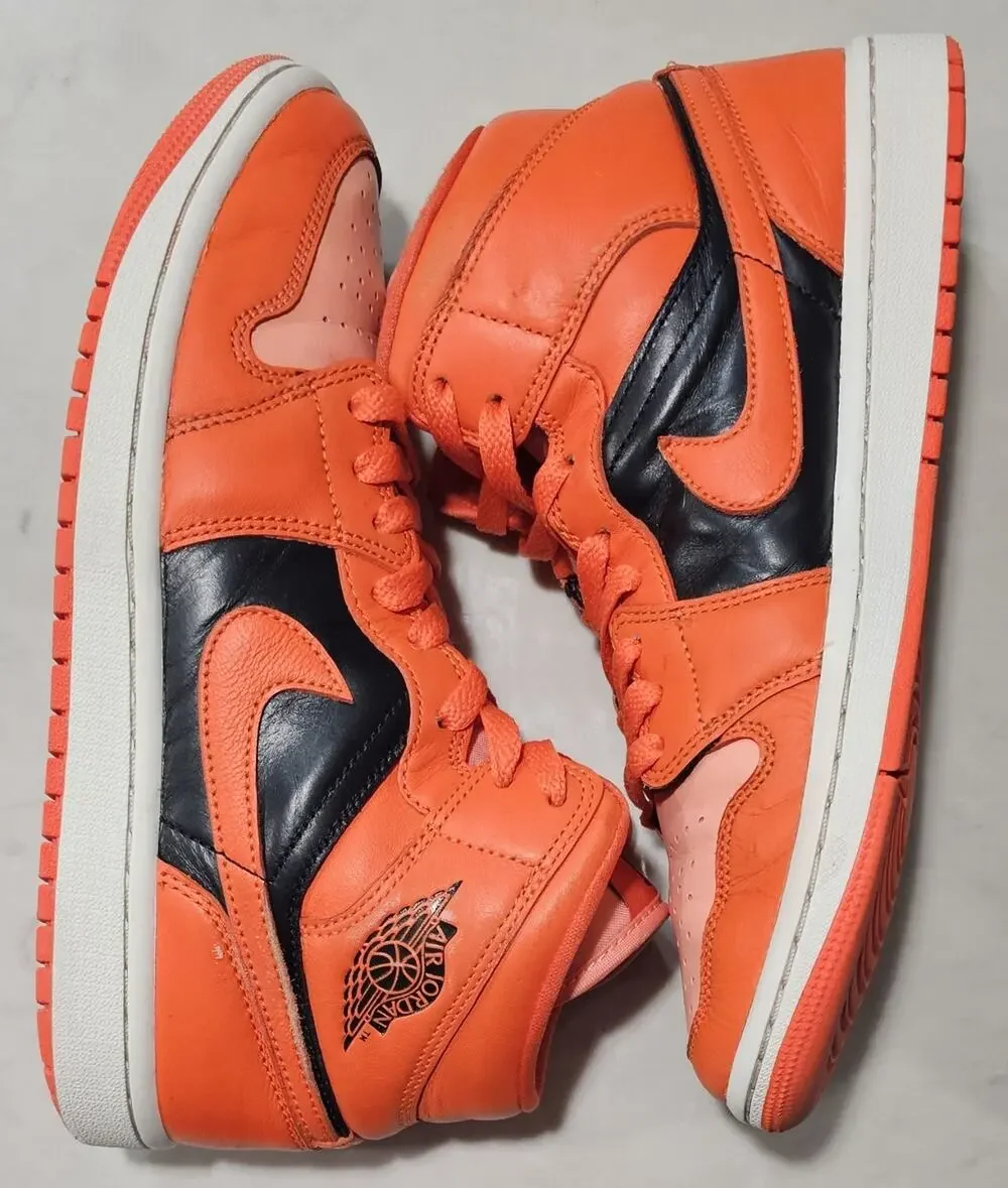 Air Jordan 1 Mid SE Rush Orange Black Women's Size 8 DM3381-600